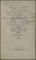 1882 "Mérnök úr" keményhátú fotó "Kozma Ferencz cs. és kir. udvari fényképész Budapes...