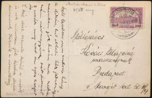 1924 Postázott fotólap, Molnár Manci és Vica üdvözlő soraival a hátoldalon. Hatscher Béla fényképész...