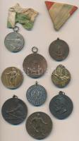 9db-os vegyes magyar sportérem tétel, közte Berán Lajos (1882-1943) DN "Budapesti (Budai) Torna Egylet 1869 - Botond" Br díjérem (40mm); Berán Lajos (1882-1943) ~1930. "Budapesti (Budai) Torna Egylet 1869. - Kinizsy" Br díjérem (33mm) T:vegyes