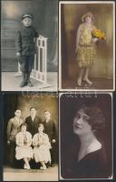 1901-1960 16 db vegyes fénykép, közte postán elküldöttek, több darabon különféle műtermi jelzések. 9...