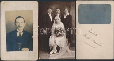 1901-1960 16 db vegyes fénykép, közte postán elküldöttek, több darabon különféle műtermi jelzések. 9...