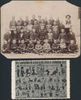 1910-1952 8 db különféle méretű iskolai csoportkép, tabló,jelzett arckép, stb. közte az ungrvári rus...