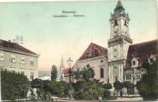 Pozsony, Pressburg; Főtér, Hauptplatz, városháza / main square, town hall