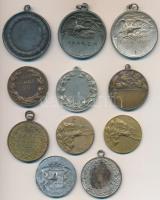 11db-os vegyes magyar sportérem és emlékérem tétel, közte ~1930. "M.A.SZ. Pestvidéki Kerülete&q...