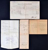 cca 1900-1912 Katonai dokumentumok gyűjteménye: előléptetések, napi parancsok, felmentések, igazolás...