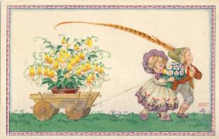 August Patek szignós művészlap