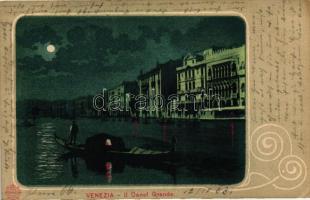 Venice, Venezia; Canal Grande, night, litho, Art Nouveau (EK)