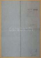 1936 Magyar állampolgársági bizonyítvány vászonra ragasztva okmánybélyeggel