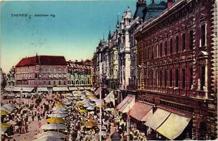 Zagreb, Jelacicev trg. / square, shop of Berger, market (EK)