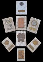 ~1940-1950. 8db klf szocialista sportérem- és plakett márványtalpon T:2,2-