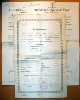 1919-1922 2db Polgári fiúiskolai bizonyítvány (Pozsony) 1 Bizonyítvány (Mosonmagyaróvár)