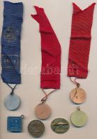 11db-os vegyes magyar és külföldi ebtenyésztéssel foglalkozó érem, több szalagon, közte Bába Károly ...