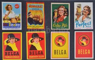 394 db gyufacímke, összesen 20 db kartonlapon, közte sorozatok is