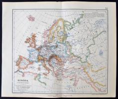 cca 1910-20 Vegyes, tematikus  Európa térképek, 4db, 31x37cm