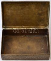 Réz dobozka ornamentikus díszítéssel, 15x9x5 cm