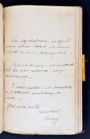 1907-32 Régi, szecessziós emlékkönyv, számos érdekes bejegyzéssel. Kopottas, kissé sérült, aranyozot...