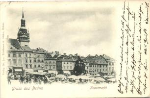 1898 Brno, Brünn; Krautmarkt, Verlag Em. Jac. Friedmann & Brüder / market place