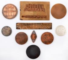 10db vegyes emlékérem, plakett, közte DN "Heves Megyei Tanácsi Építőipari Vállalat Eger" B...