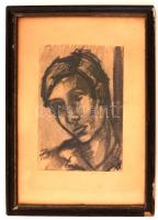 Kmetty jelzéssel: Tanulmány. Szén, papír, üvegezett keretben, 23×16 cm