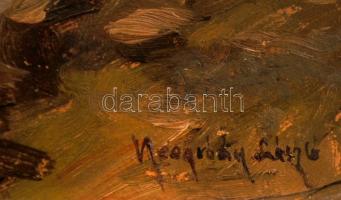 Neogrády jelzéssel: Őzgida. Olaj, karton, keretben, 23×29 cm