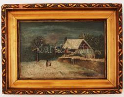 Neogrády jelzéssel: Hazafelé. Olaj, vászon, keretben, 22×34 cm