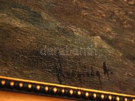 Neogrády jelzéssel: Hazafelé. Olaj, vászon, keretben, 22×34 cm