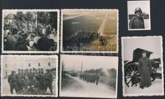 cca 1930-1942 Katonai életképek a II. világháborúból, 10 db fotó, 4x3,5 és 9x6 cm közötti méretekben / 10 military photos from the world war II.