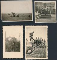 cca 1930-1942 Katonai életképek a II. világháborúból, 10 db fotó, 4x3,5 és 9x6 cm közötti méretekben...