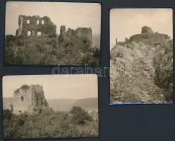 cca 1910-1920 Torna, Várrom, 3 db fotó, 6x9 cm / Turňa Castle, Slovakia, 3 photos, 6x9 cm