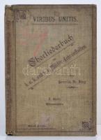 Viribus unitis, Chorliederbuch für k. u. k. und k. k. Militär-Lehranstalten. Zweiter Theil, Männerchöre. Wien, 1899, Alfred Hölder. 157 p. Kiadói kopottas, sérült egészvászon-kötésben. Belül ceruzás bejegyzésekkel / Grey clothbinding, with stainmarks, slightly damaged on the upper-spine and a few pencil marks inside.