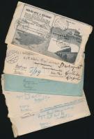 1924 Kerpel Pál (1900-1964) gyógyszerész amerikai útjáról küldött, kézzel írt, német nyelvű levelei apjának, Kerpel Vilmos (1873-1939) gyógyszerésznek, szállodai fejléces papírokon, eredeti borítékjukban, összesen 5 db