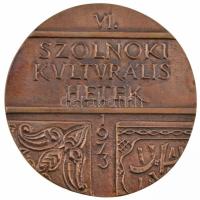 1973. "VI. Szolnoki Kulturális Hetek" Br plakett tokban (101mm) T:1-