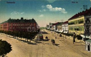 Temesvár, Timisoara; Küttl-tér, villamos, Kőbányai Dreher Sörcsarnok / square, tram, beer hall