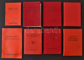 1953-1977 8 db MDP, MSZMP ill. KISZ tagsági könyv + 2 db tanulmányi könyv