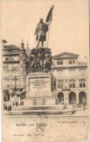 Praha, Gruss aus Prag; Das Radetzky Monument, Verlag Carl Bellmann / Pomník Radeckého, Malostranské námestí (EK)