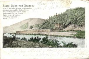 Stará Dubá nad Sázavou, Hrad, Fotografuje a rucne koloruje E. Velím 1001. / old fortress (EK)
