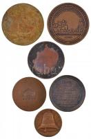 6db-os vegyes magyar és külföldi emlékérem tétel, közte DN "Keszthelyi Agrártudományi Egyetem&q...