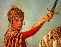 Jelzés nélkül: IV Károly a fehér lovon. Olaj, vászon-karton, sérült, 63×54 cm