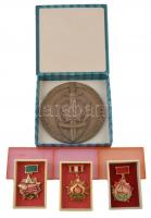 Szovjetunió ~1970. 4db-os jelvény és plakett tétel, benne KGB plakett T:1,1- Soviet Union ~1970. 4pcs of badges and plaque, between them KGB plaque C:UNC,AU