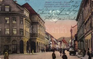 Brassó, Brasov; Kapu utca, Korona Szálloda / street, Hotel Korona (EB)