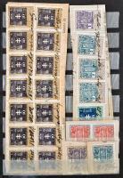 Több, mint 100 db vegyes okmánybélyeg, főleg kivágásokon 6 lapos közepes berakóban