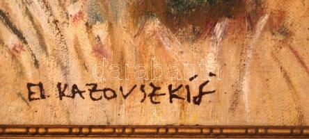 Kazovszkij jelzéssel: Vadászkutya. Olaj, vászon, keretben, 33×45 cm