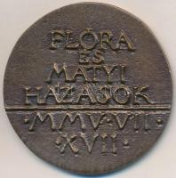 Asszonyi Tamás (1942-) 2005. "Flóra és Matyi házasok" Br emlékérem (50mm) T:1-,2