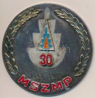 1975. "MSZMP 1945-1975" részben zománcozott fém emlékérem sérült tokban (60mm) T:2