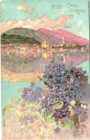 Omegna, Lago dOrta / view from the Orta Lake, Lysoform advertisment on backside, litho