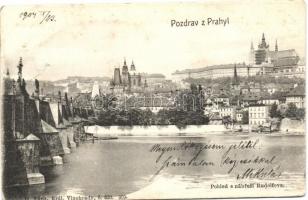 Praha, Prag; Pohled s nábrezí Rudolfova. Vyd. O. Zuna / riverside view