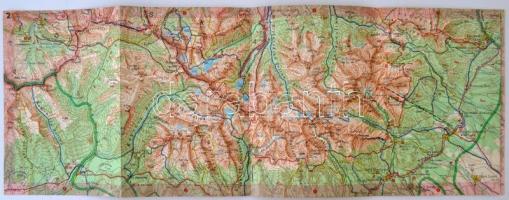 1965 A Magas-Tátra turista térképe, jelmagyarázattal, kiadja a Kartográfiai Vállalat, 62x18 cm