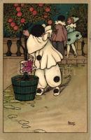 Italian art postcard, clowns litho s: Florence Hardy (EK)
