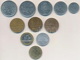 Franciaország 1942-1989. 20c-10Fr (11x) T:2,2- France 1942-1989. 20 Centimes - 10 Francs (11x) C:XF,VF