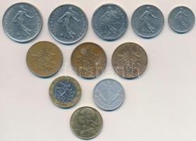 Franciaország 1942-1989. 20c-10Fr (11x) T:2,2-
France 1942-1989. 20 Centimes - 10 Francs (11x) C:XF...